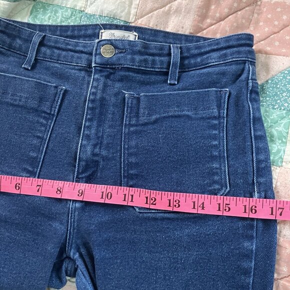 Wrangler Love Flare Jeans Womens 30x32 Retro Blue 70s Stretch Denim - Picture 12 of 14
